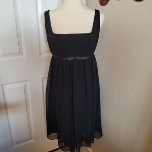 Black Bow Babydoll Dress Square Neckline Size 8